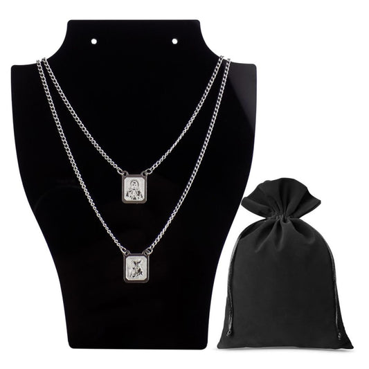 Escapulario masculino jesus são jorge prata sagrado qualidade premium religioso