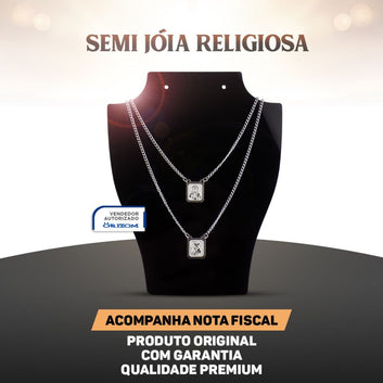 Escapulario masculino jesus são jorge prata sagrado qualidade premium religioso