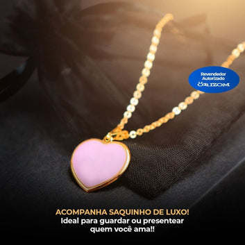 Colar feminino dourado   pingente coração qualidade premium