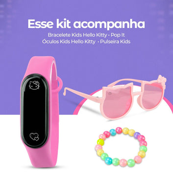 Relógio led rosa infantil + oculos sol original qualidade premium presente prova dagua