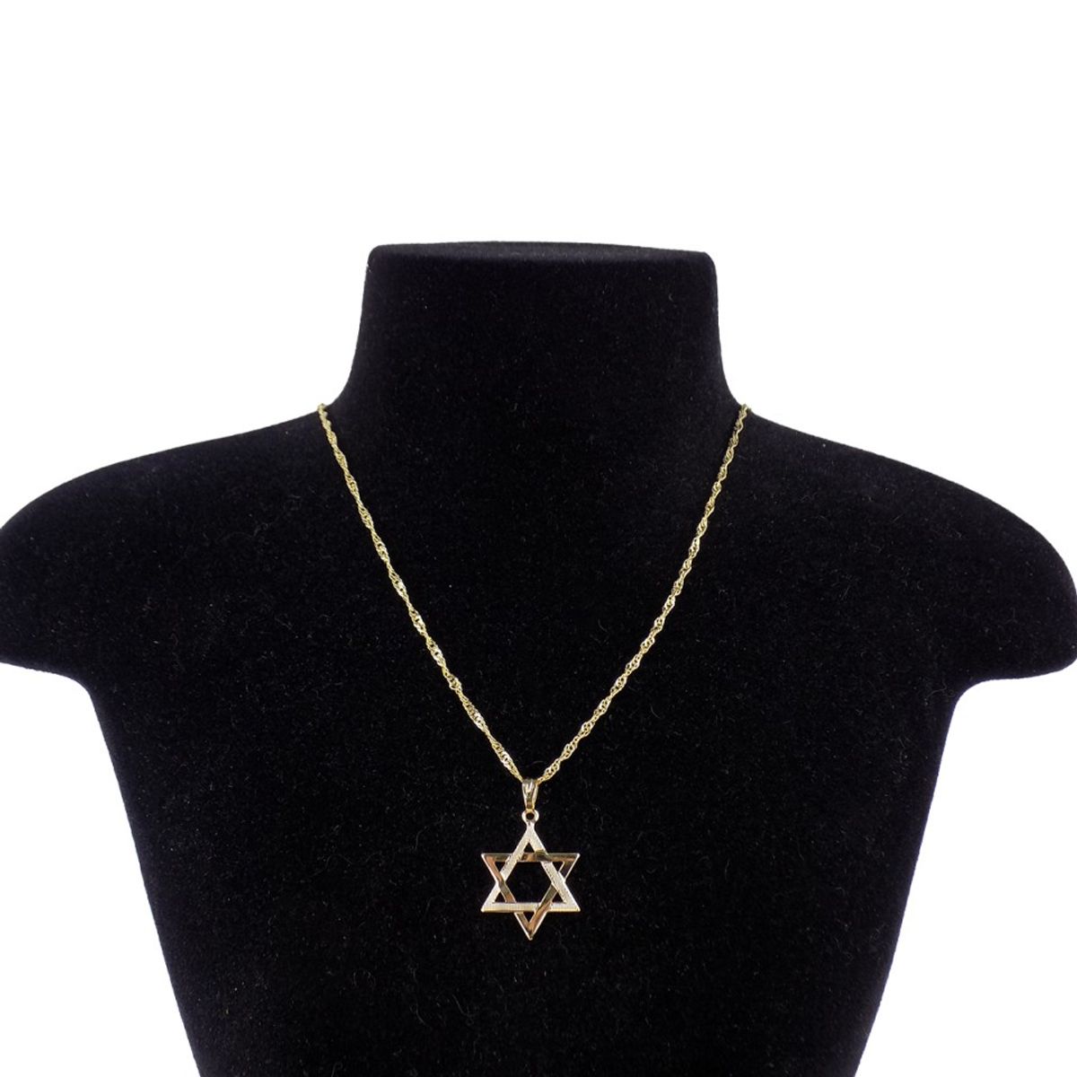 Colar banhado ouro feminino aço inox + davi estrela pingente dourado preto ajustavel presente moda