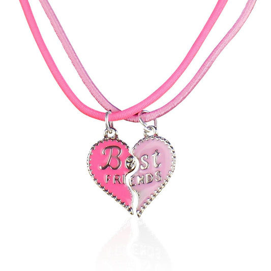 kit 2 colares best friend amigas + pingente coração Qualidade Premium moda ajustavel rosa