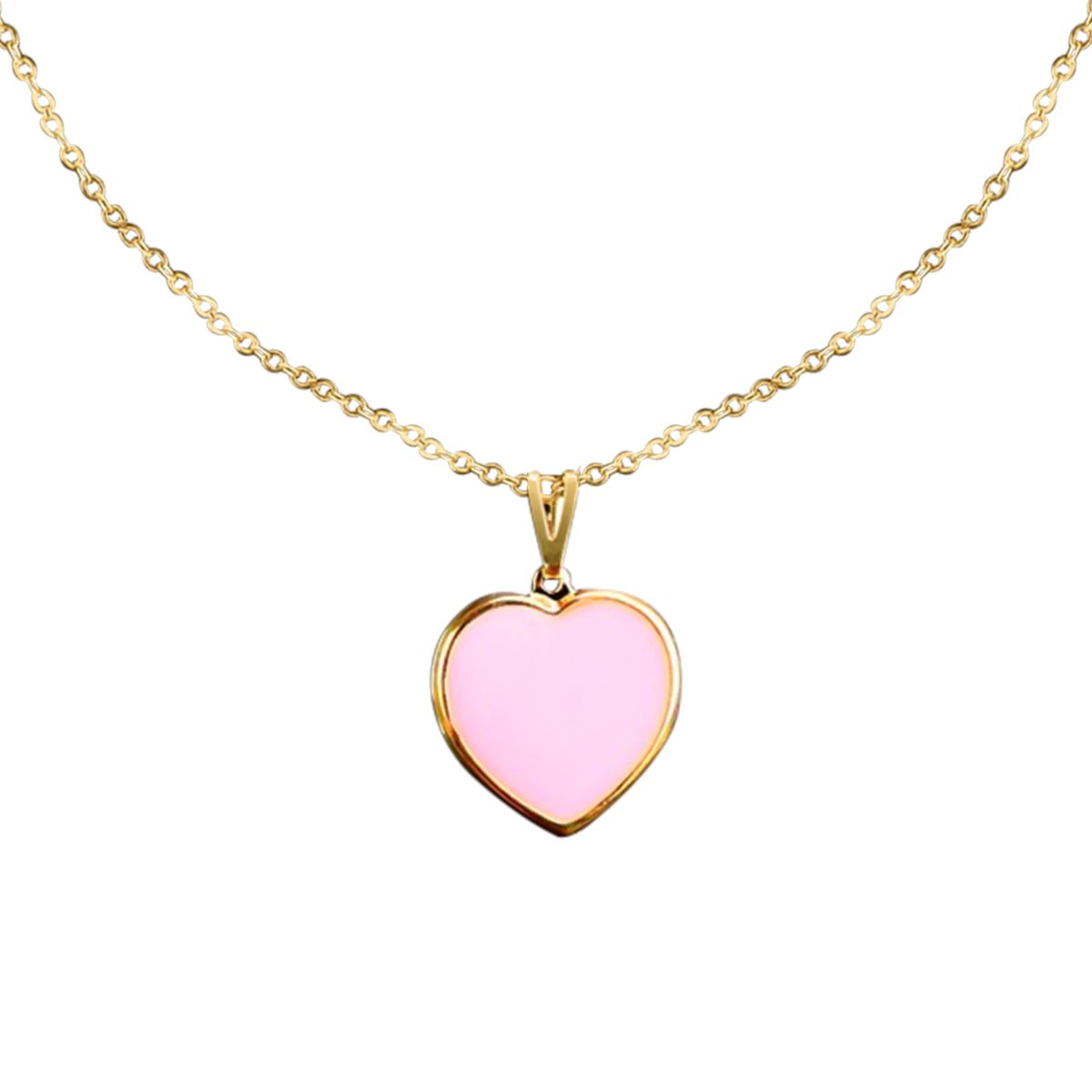 Colar feminino dourado   pingente coração qualidade premium