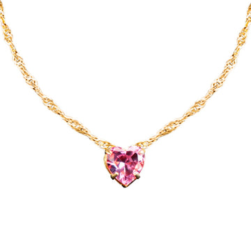 colar aço inox + pingente rosa strass presente moda coração qualidade premium delicado
