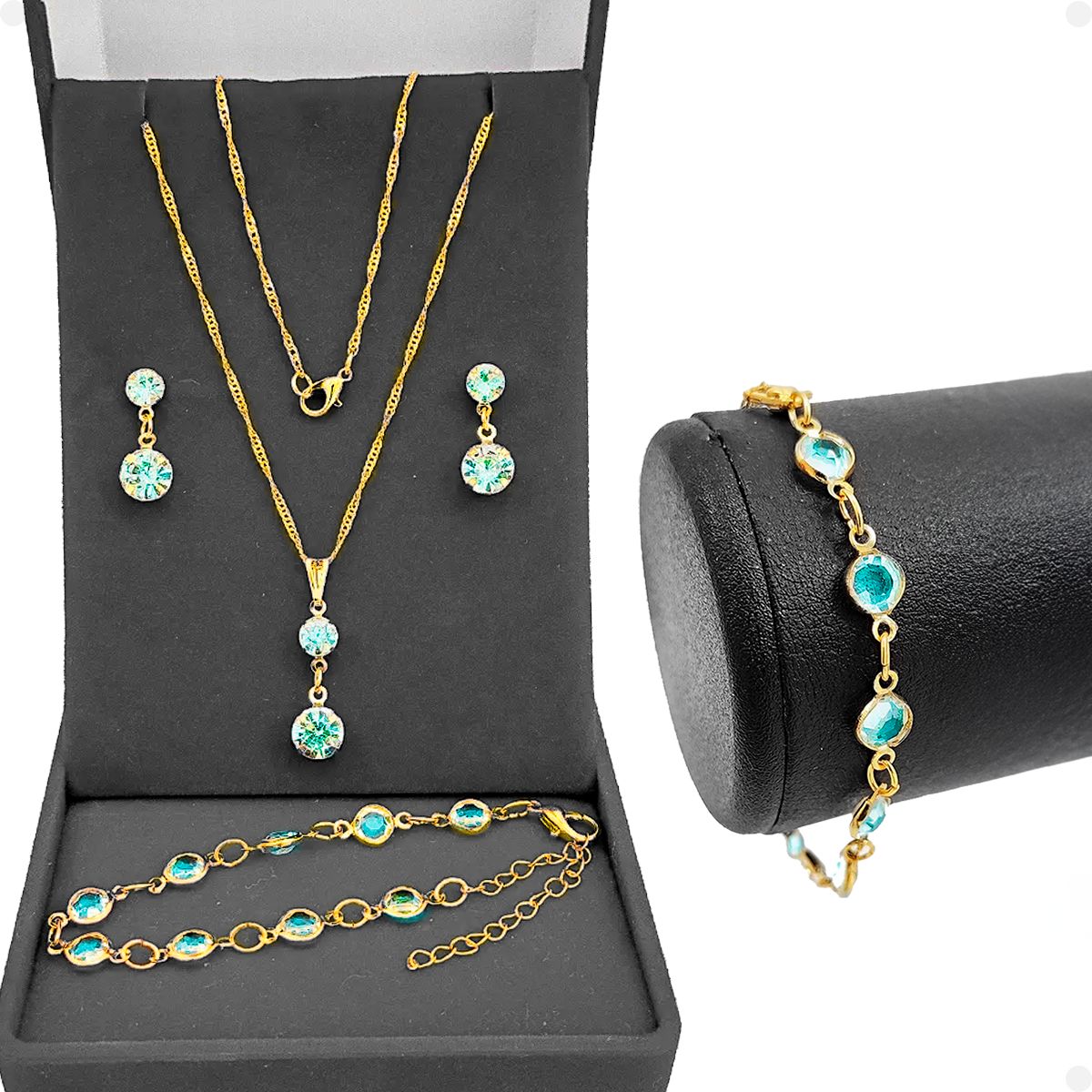 Corrente Colar pingente brincos pulseira Kit