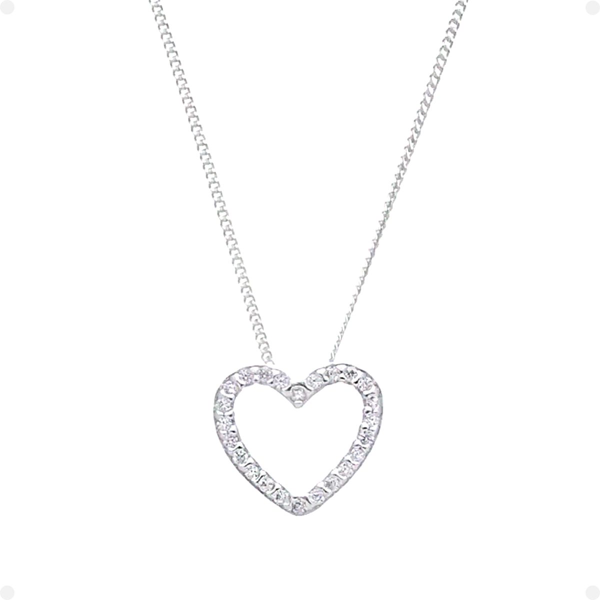 Colar feminino pingente coração