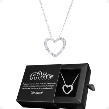 Colar feminino pingente coração