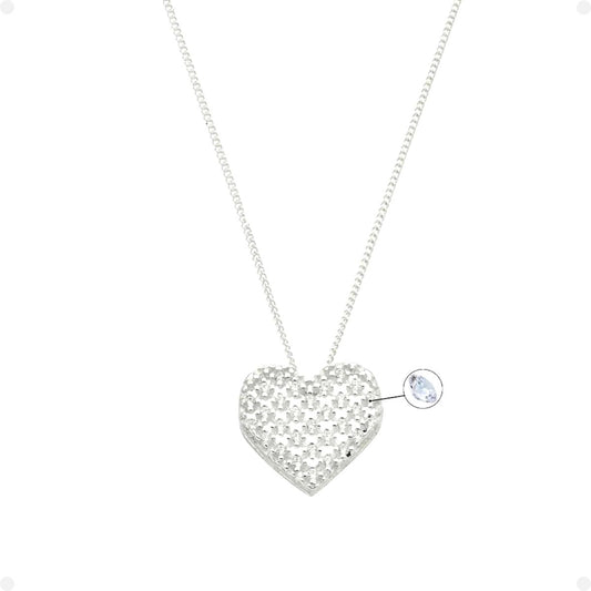 Colar feminino pingente coração