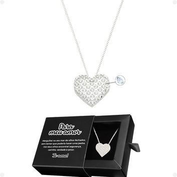 Colar feminino pingente coração